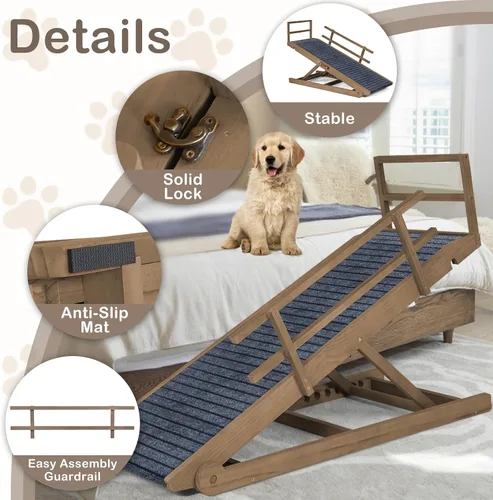 Vista 5 de Dog Ramp for Bed, Foldable Small to Old Dog Ramp for Couch,Sofa