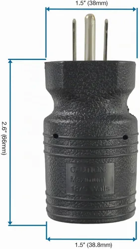 Vista 5 de Conntek 30129 Adaptador de enchufe de 15A a 15/20A, negro