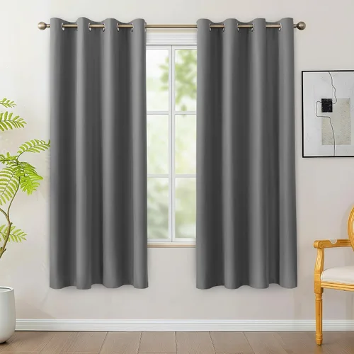 Vista 22 de BONZER - Juego de 4 paneles de cortinas 100% opacas, cortinas de ventana con aislamiento térmico y bloqueo de luz, de 63 pulgadas de largo, cortina