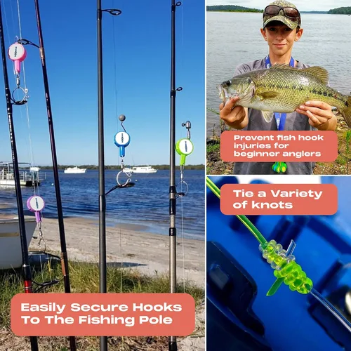 Vista 3 de Herramienta de atado de nudos de gancho HOOK-EZE Protección contra ganchos de peces Ata nudos de pesca fácilmente Gadgets geniales