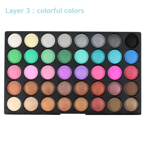 Vista 7 de VERONNI Mini paleta de sombras de ojos de 120 colores vivos, mate y brillante, juego de maquillaje profesional de 3 capas brillantes y cálidas