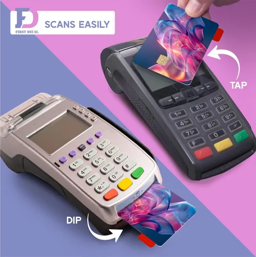 Vista 3 de Funda de tarjeta de crédito personalizada, calcomanía personalizada para tarjetas de débito, calcomanía extraíble para tarjetas de débito, cubiertas