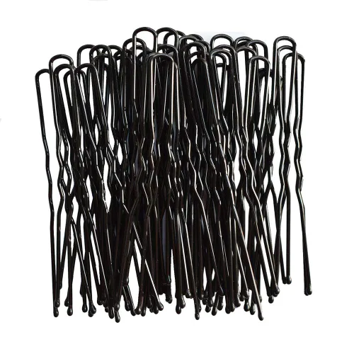 Vista 4 de Leline's Juego de 50 horquillas negras en forma de U, para mujeres y niñas, 2.4 pulgadas