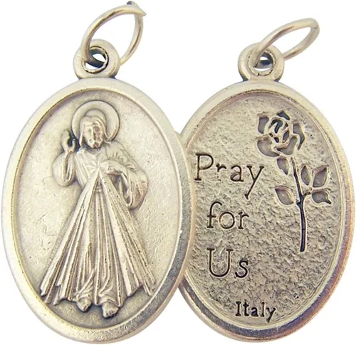 Vista 24 de Catholic Patron Saint Medals Base en tono plateado, 1 pulgada, juego de 2