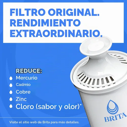 Vista 2 de Brita Jarra de filtro de agua de todo el día, blanco, grande, 10 taza, 1 cuenta