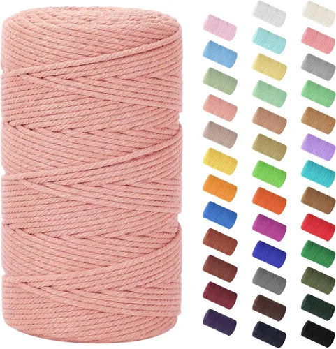 Vista 139 de Cuerda de macramé de 0.079 in x 220 yardas (656 pies), cuerda de algodón natural para colgar en la pared, ganchos de plantas, manualidades Verde