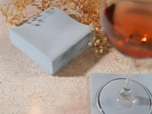 Vista 4 de Servilletas de cóctel, paquete de 100 servilletas desechables de lino de lujo como Airlaid, suaves y absorbentes, servilletas de cóctel para cocina