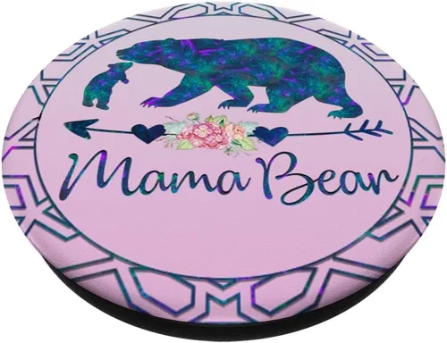 Vista 2 de PopSockets intercambiables PopSockets PopSockets Swappable PopGrip con diseño floral, color azul verde azulado y morado