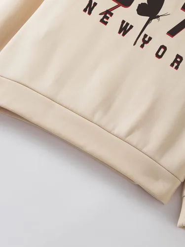 Vista 4 de GORGLITTER Sudadera de manga larga con cuello redondo y hombros caídos para hombre