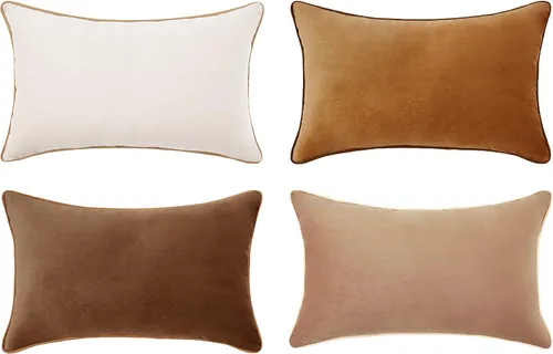 Vista 18 de MONDAY MOOSE - Juego de 4 fundas de cojín decorativas de terciopelo suave, diseño moderno de doble cara; mezcla y combina, rellenos de almohada