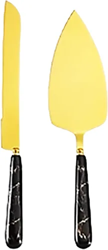 Vista 5 de Chandler Cake and Pie Server Kit Wedding Cake Serving Kit Stainless Steel 18/10 Cutlery Set 2 Pieces Pastry Servers (Green)