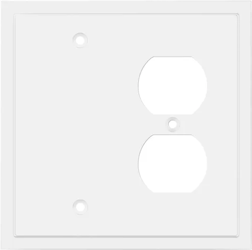Vista 35 de Henne Bery Placa decorativa de pared con borde moderno, tapa de tomacorriente para cubrir enchufe, aleación de zinc maciza duradera