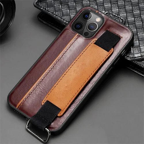 Vista 2 de Funda para iPhone 14/14 Plus/14 Pro/14 Pro Max, funda multifuncional de piel auténtica con ranuras para tarjetas y soporte, funda antideslizante a