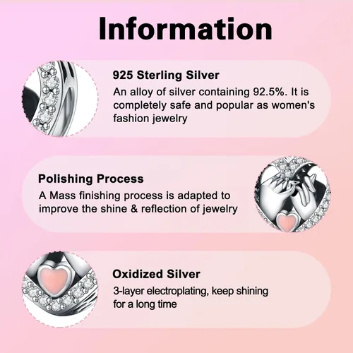 Vista 88 de Abalorios de plata de ley 925 con letras de la A ~ Z, para pulseras, collares, Día de San Valentín, Día de la Madre, joyería regalos para mujeres
