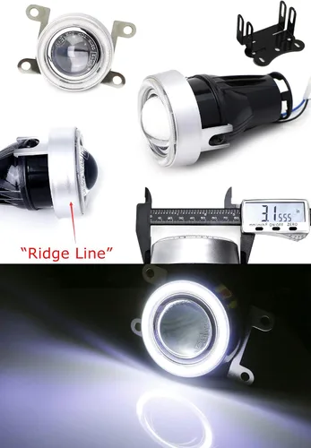 Vista 2 de iJDMTOY OEM reemplaza xenón blanco LED halo Angel Eyes proyector lente retrofit faros antiniebla compatibles con Honda Civic Sedan/Coupe/Hatchback