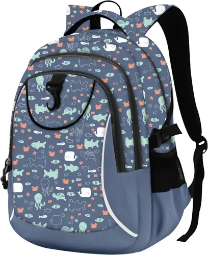 Vista 12 de Mochila escolar estilo Rickyh, mochila de viaje para hombres y mujeres, mochila ligera con compartimento para portátil, Tamaño único