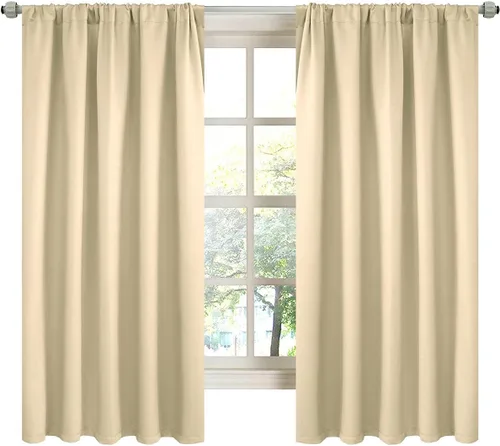 Vista 10 de LA PALMA Cortinas opacas con bolsillo para cortinero para sala de estar, bloqueo de luz, aislamiento térmico, reducción de ruido, cortinas de Aqua