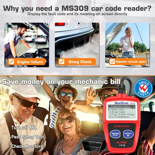 Vista 6 de Autel MaxiScan MS309 Can OBD-II Escáner de código de diagnóstico