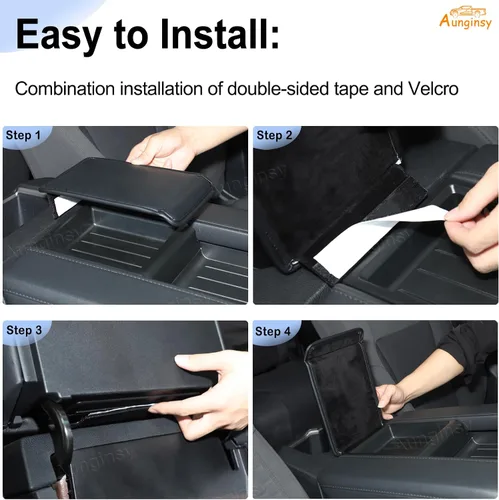 Vista 4 de Aunginsy Funda para caja de almacenamiento oculta compatible con Toyota Tundra 2022 2023 2024 2025 2026, bandeja organizadora de consola central