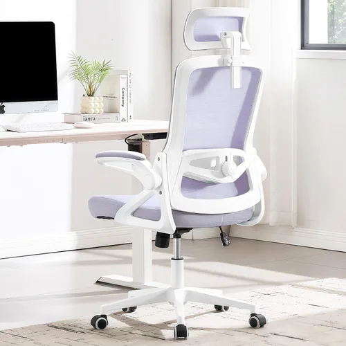 Vista 14 de Fizzin Silla de Oficina Ergonómica, Sillas de Computadora de 400 LBS con Soporte Lumbar Ajustable, Silla de Escritorio de Malla Transpirable Rosado