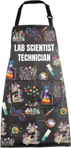 Vista 8 de MBMSO Delantal de ciencia - Divertido delantal de técnico de laboratorio 'Never Trust an Atom' - Perfecto para los amantes de la ciencia