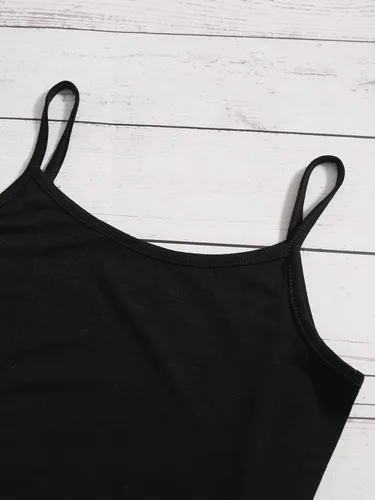 Vista 4 de Romwe Conjunto de 2 piezas para niña, sin mangas, vestido ajustado con chaqueta corta