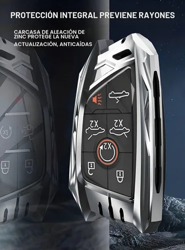 Vista 4 de para Corvette C8 Funda para Llavero Cubierta para Llavero Inteligente Soporte 2020 2021 2022 (JC8-Plata)