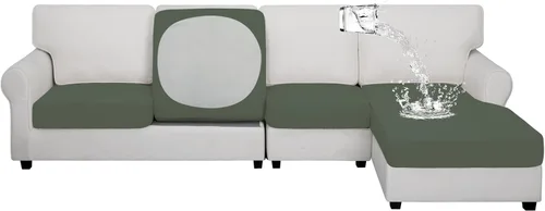 Vista 74 de Easy-Going Funda de cojín 100% impermeable para asiento de sofá, funda de cojín elástica de muebles, para niños, mascotas, cojín de sofá biplaza