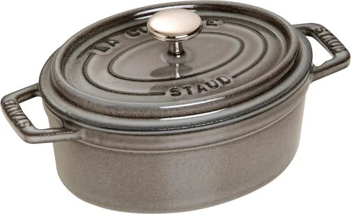 Vista 5 de staub 40509-477 Pico Cocotte, Oval, 5.9 inches (15 cm), Gray, Enameled