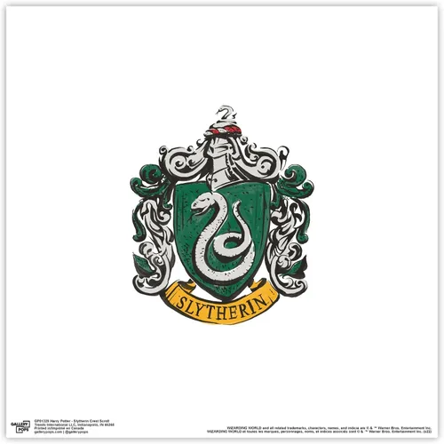 Vista 9 de Trends International Gallery Pops Harry Potter - Póster de pared de Slytherin Crest Scroll de 12 x 12 pulgadas, versión enmarcada en negro