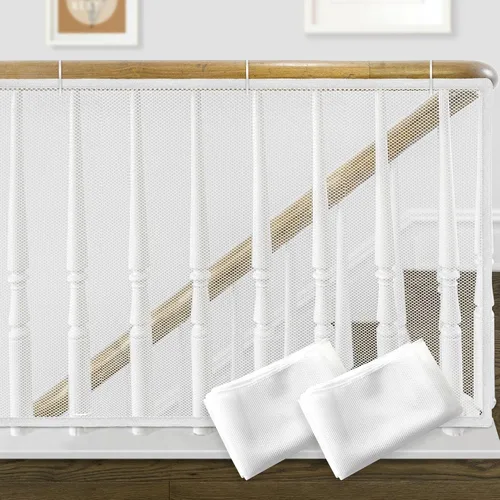 Vista 10 de Banister Guard - Red de seguridad infantil de 6.6 x 2.6 pies, barandilla para escaleras, barandillas de malla para niños, juguetes, mascotas