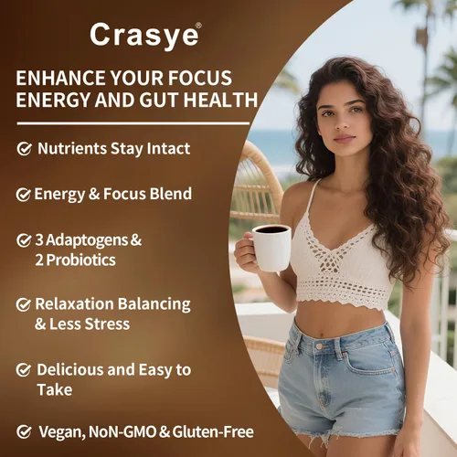 Vista 7 de Café orgánico de hongos con bajo contenido de cafeína, 11 superalimentos, café instantáneo con ashwagandha, shilajit, melena de león, reishi, chaga