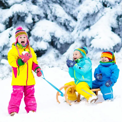 Vista 6 de MoKo Manoplas de esquí para niños, guantes impermeables y resistentes al viento para niñas y niños, guantes térmicos de invierno para nieve