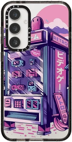 Vista 96 de CASETiFY Funda de impacto para Galaxy S22+ - Adhesivo Aries Moross, color negro transparente