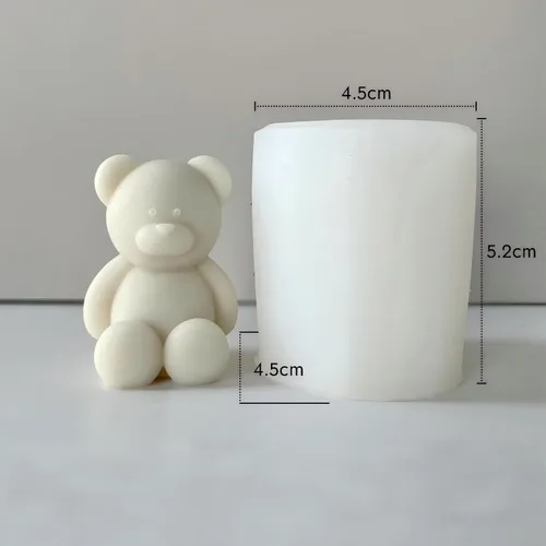 Vista 7 de Moldes de vela de silicona, molde de vela perfumada de oso encantador 3D, diseño de ambiente acogedor, inodoro, sin BPA, lindos moldes de silicona
