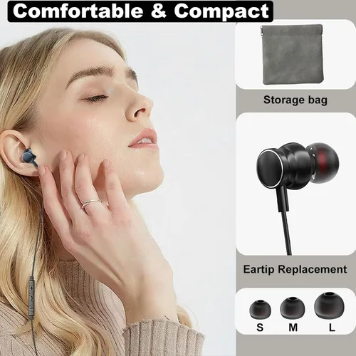 Vista 4 de USBC - Auriculares para Samsung S25 Ultra S24 S23 Fe S22+, tipo C con micrófono HiFi estéreo control de volumen en el oído USB C auriculares
