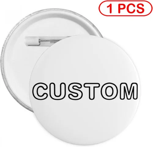 Vista 2 de Insignias personalizadas, alfileres redondos personalizados, añade tu texto fotográfico para decoración de tela de mochila, regalos de recuerdo