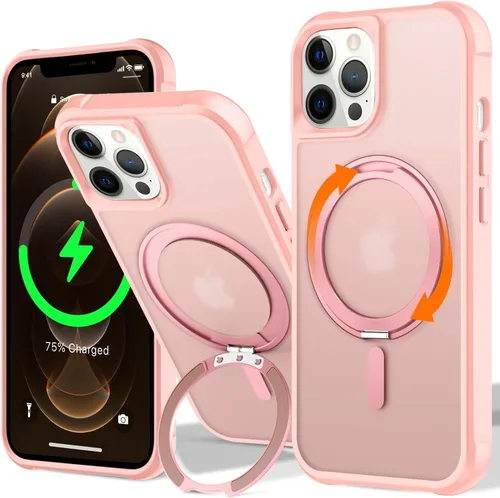 Vista 39 de UMIONE - Funda con diseño de anillo magnético giratorio de 360° para iPhone 11, soporte de bucle invisible integrado, compatible con Magsafe, funda