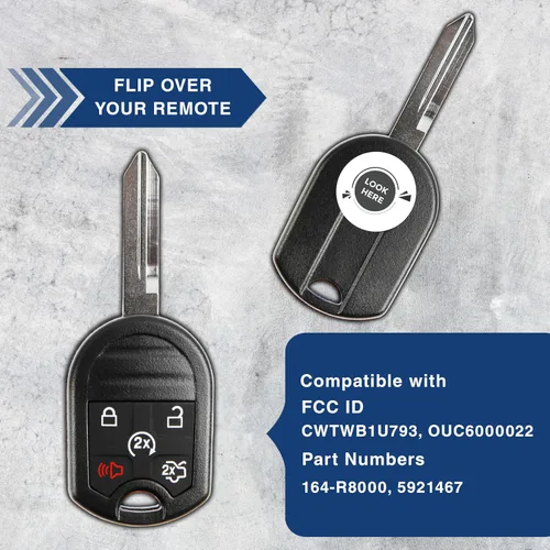 Vista 5 de KeylessOption, entrada sin llave, llave de arranque de control remoto para auto, sin codificar, arranque remoto para CWTWB1U793 (paquete de 2).