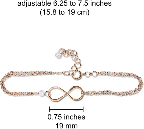 Vista 54 de Pulsera con dije de infinito con piedra natal, joyería hecha a mano, regalo para ella