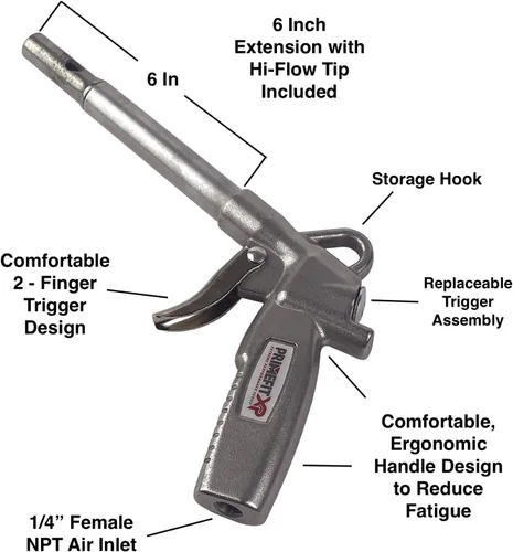 Vista 2 de Primefit Extreme Performance OSHA Pistola de soplado de alto flujo (6 pulgadas)