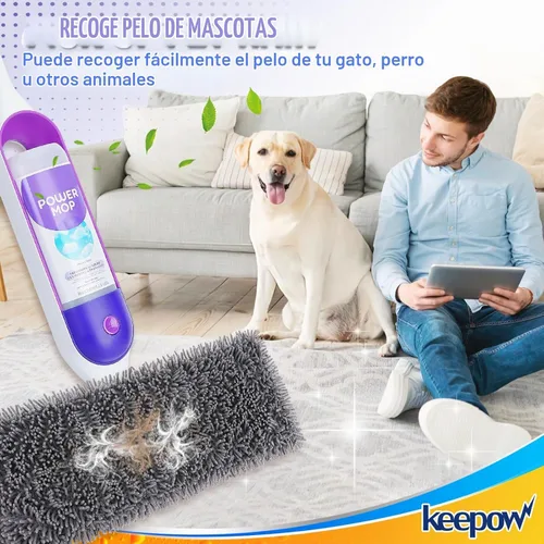 Vista 6 de KEEPOW Almohadillas de microfibra reutilizables para mopa Swiffer Powermop, paquete de 2, almohadillas de mopa eléctrica para trapeador de 13 a 15