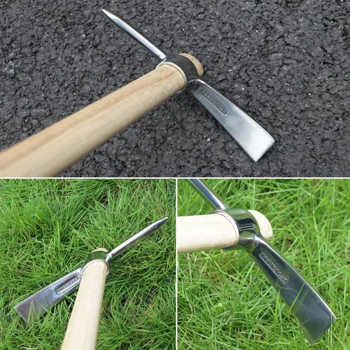 Vista 6 de 2 piezas de hacha Mattock Pick de 16 pulgadas, azada de acero inoxidable, púa de jardín, selección de mattock para deshierbe, aflojar el suelo