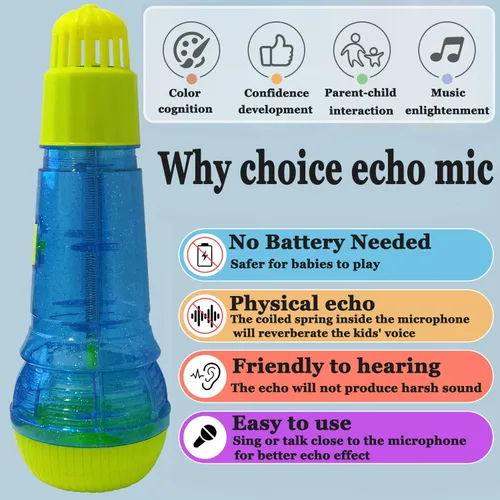 Vista 2 de Lolakee Echo Mic para niños, juguetes ligeros para cantar música, terapia del habla, juguete de retroalimentación, suministros divertidos