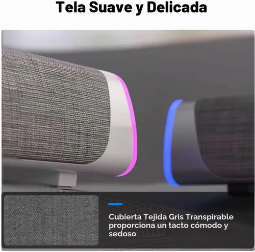 Vista 8 de SOULION Altavoces de computadora R30 para PC de escritorio, alimentación Gris