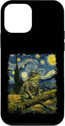 Vista 16 de Vintage Frog Van Gogh Style Starry Night Graphic Case for iPhone 17