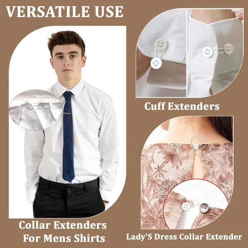 Vista 5 de 9 extensores de cuello para camisas de hombre, extensor de botón para camisas de vestir, extensor de cuello, extensor de cuello elástico suave