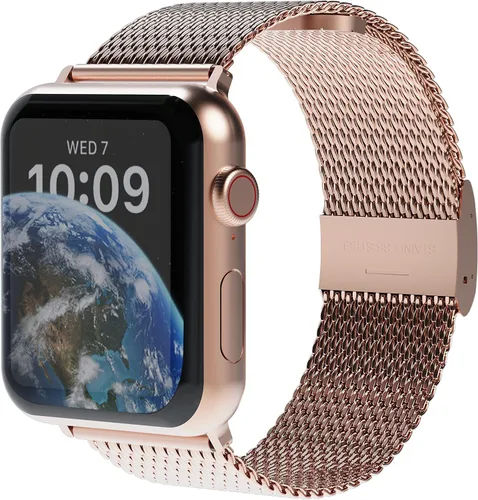 Vista 7 de miak CLIP MESH BAND for Apple Watch 45mm/44mm/42mm/41mm/40mm/38mm Negro