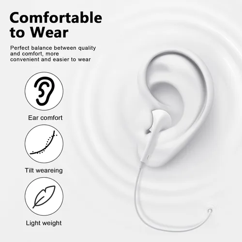 Vista 2 de Auriculares con cable, llamadas ultra claras y sin ruido: auriculares con cable de 0.138 in, auriculares intrauditivos con micrófono, compatibles