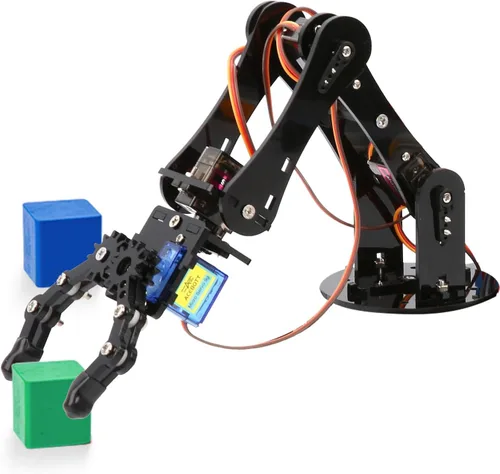 Vista 10 de Robótica para niños de 12 a 16 años, brazo robot inteligente ACEBOTT con 5DOF + auto tanque, kit de codificación de juguetes STEM compatible